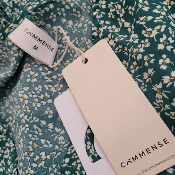 Commense Cottagecore Dress • Green & White Floral • Size Medium - Picture 7 of 8